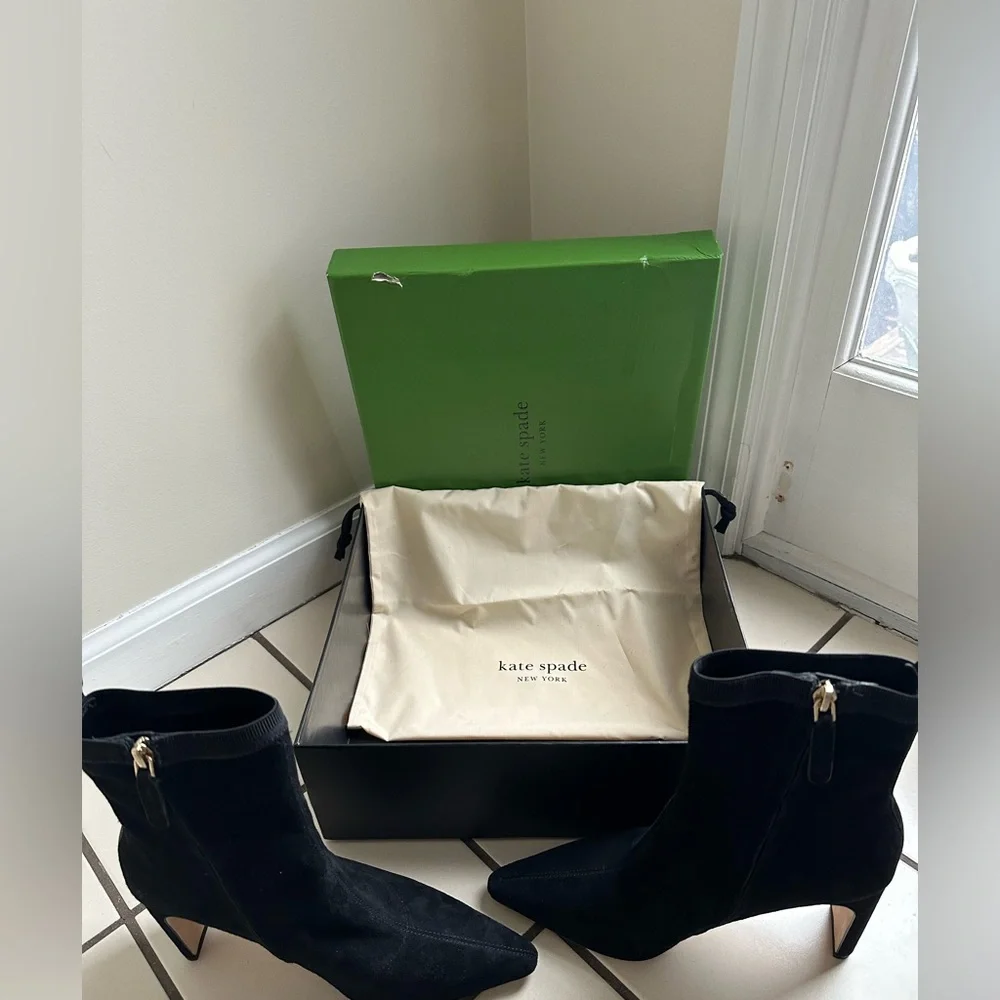 NWB Kate Spade Down Under Stretch Suede Booties - Size 7 - Picture 5 of 16